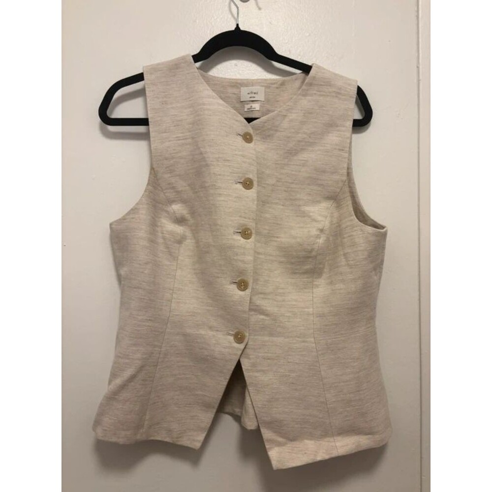 Aritzia Cruise Linen Regal Vest in Ecru Size 12